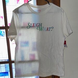 Wondershop White Tee with 'Sleigh What?' Print